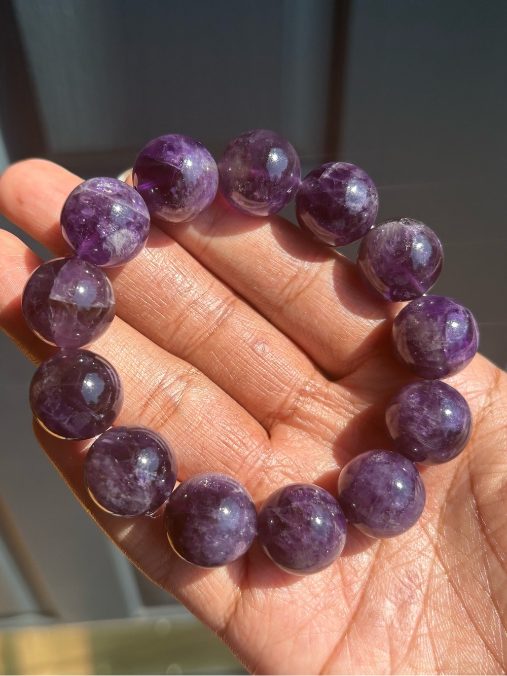 Chunky Amethyst Crystal Bracelet 17.5mm - Picture 4 of 13